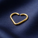 Laceheart - 9K Gold Heart Nose Hoop Ring