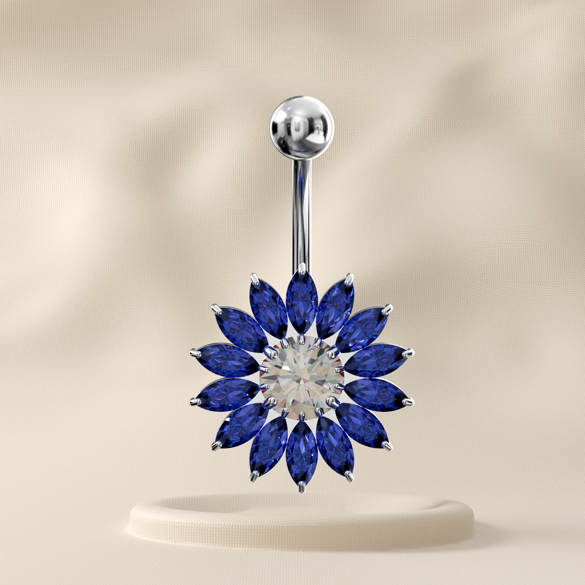 Sunflower - Sterling Silver Belly Ring