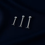 Cobalt - 925 Sterling Silver Labret Bar with Ball