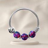 Gardenia - Sterling Silver Beaded Nose Ring