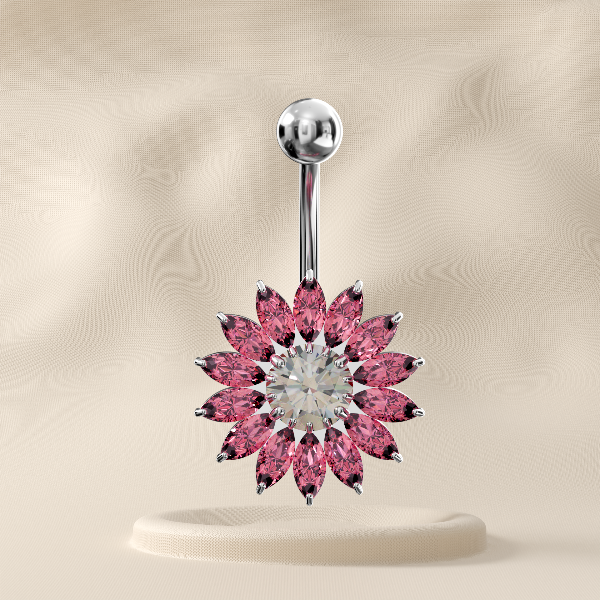 Sunflower - Sterling Silver Belly Ring
