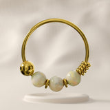 Gardenia - Sterling Silver Beaded Nose Ring