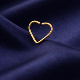 Laceheart - 9K Gold Heart Nose Hoop Ring