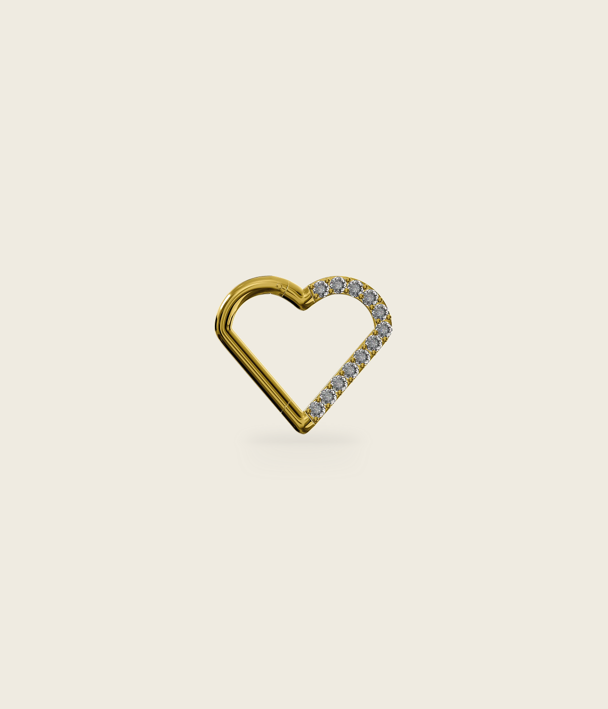 Aspen - Surgical Steel Jewelled Heart Hoop