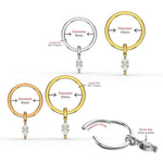 316L Surgical Steel Marquise Stone Jeweled Dangling Style Hinged Segment Clicker Hoop - Monster Piercing