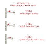 G23 Grade Titanium CZ Jewelled Evil Eye Push-Fit Flat Back - Monster Piercing