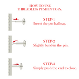 G23 Grade Titanium CZ Jewelled Evil Eye Push-Fit Flat Back - Monster Piercing